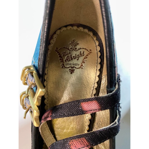 Anthropologie Miss Albright Specialty Ikat Heels Double Strap Size 7 - Picture 3 of 9